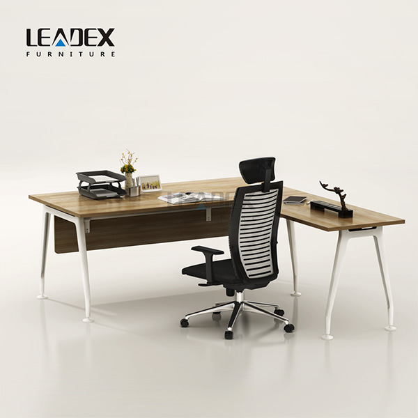 Product Image of LEADEX office furniture Freestanding Desk with Fixed PedestalL Shape Freestanding Desk