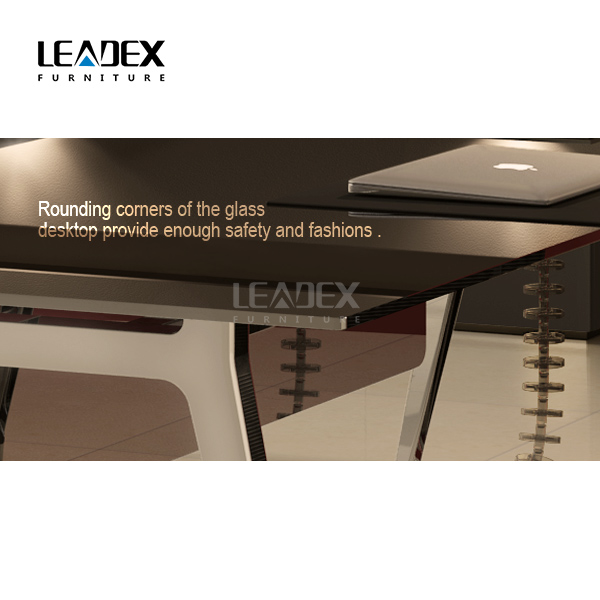 Product Image of LEADEX office furniture Glasstop Manger Desk